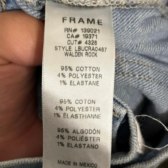 Frame Le Beau Distressed Crop Straight Leg Jeans Size 23 - Picture 8 of 9